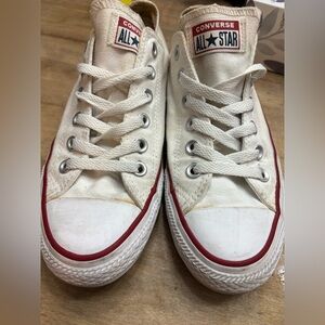 Converse All Star Cream and Red Sneakers